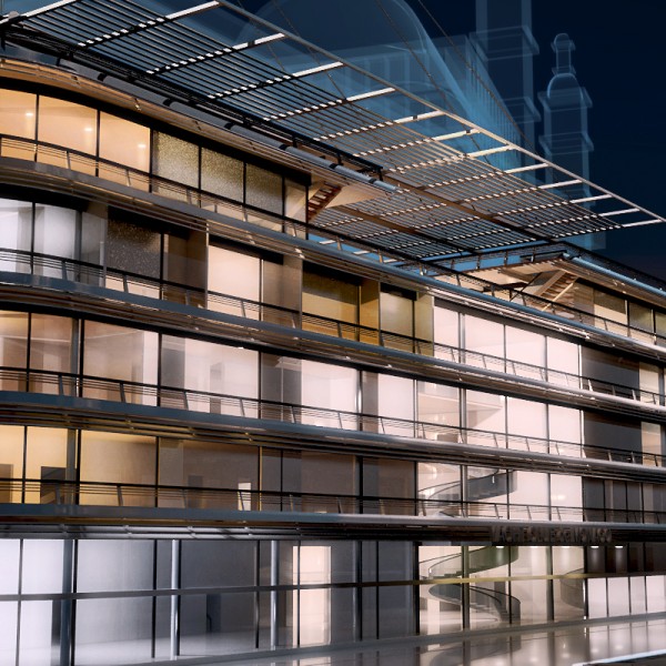 modélisation du nouveau Yacht Club Monaco rendu de nuit : réalisation iDbox Monaco